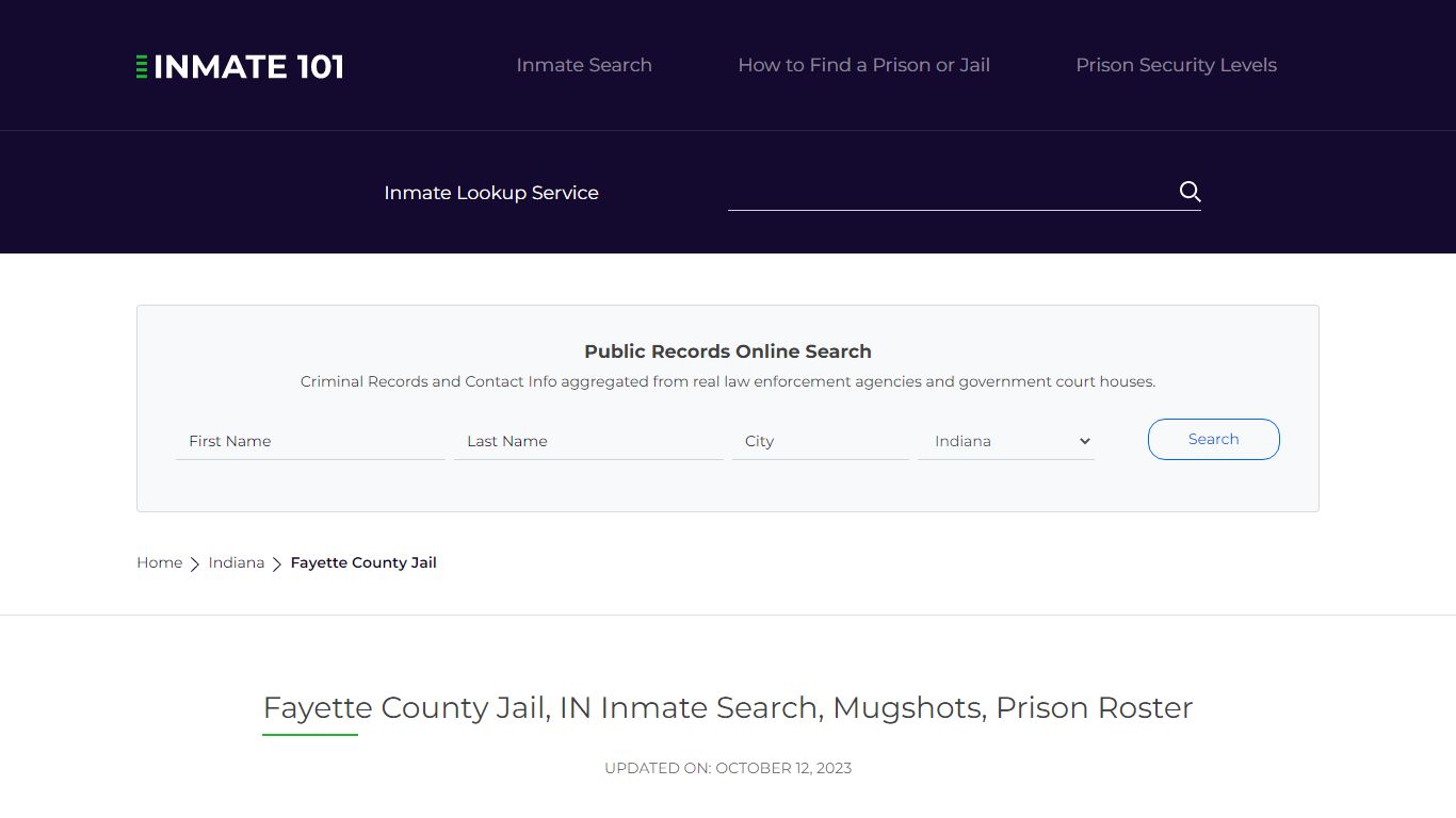 Fayette County Jail, IN Inmate Search, Mugshots, Prison Roster